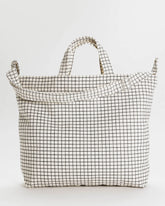 Horizontal Zip Duck Bag Natural Grid