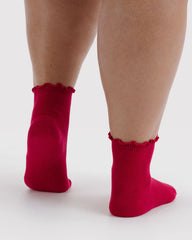 Lettuce Edge Sock Set of 2 Wild Plum & Cherry