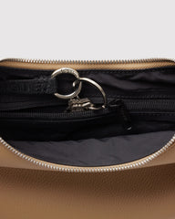 Small Recycled Leather Flat Crescent Dune