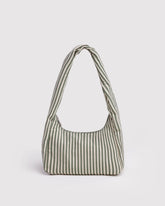 Small Nylon Meringue Bag Sage Stripe