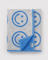 Bath Towel Sky Blue Happy