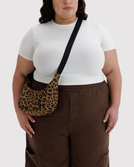 Small Nylon Crescent Bag Leopard