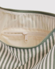 Nylon Shoulder Bag Sage Stripe