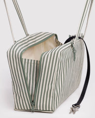 Medium Nylon Bowler Bag Sage Stripe