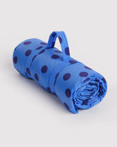 Puffy Picnic Blanket Blue Polka Dot