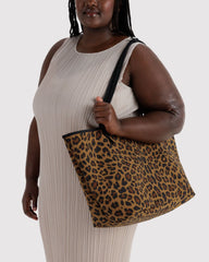 Large Nylon Reversible Tote Leopard Mix