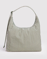 Nylon Shoulder Bag Sage Stripe