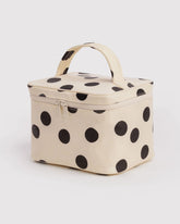 Large Cosmetic Case Cream and Black Polka Dot