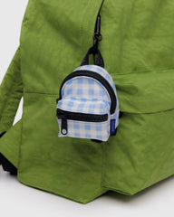 Backpack Charm Light Blue Gingham