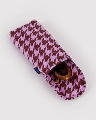 Puffy Glasses Sleeve Pink Houndstooth