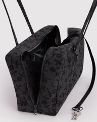 Medium Nylon Bowler Bag Charcoal Ditsy Floral