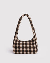 Small Nylon Meringue Bag Blurred Gingham Brown