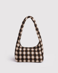 Small Nylon Meringue Bag Blurred Gingham Brown