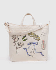 Horizontal Zip Duck Bag Embroidered Get Ready With Me