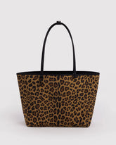 Large Nylon Reversible Tote Leopard Mix
