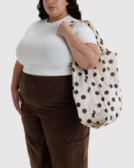 Big Baggu Cream and Black Polka Dot