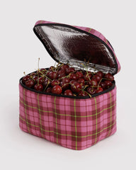 Puffy Lunch Bag Azalea Pink Tartan