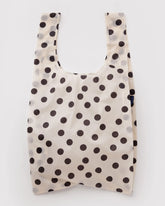 Big Baggu Cream and Black Polka Dot