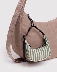 Crescent Bag Charm Sage Stripe