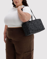 Medium Nylon Bowler Bag Charcoal Ditsy Floral