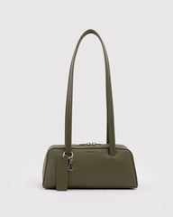Small Recycled Leather Bowler Bag Loden