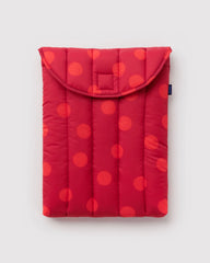 Puffy Laptop Sleeve 13"/14" Red Polka Dot