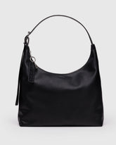 Recycled Leather Shoulder Bag Black