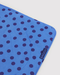 Puffy Picnic Blanket Blue Polka Dot