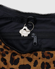Medium Nylon Crescent Bag Leopard