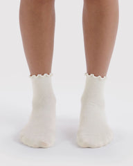Lettuce Edge Sock Set of 2 White