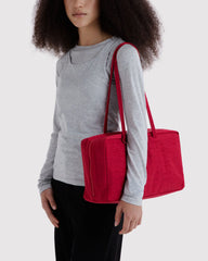 Medium Nylon Bowler Bag Cherry