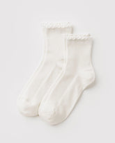 Lettuce Edge Sock Set of 2 White