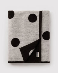 Bath Towel Cream and Black Polka Dot