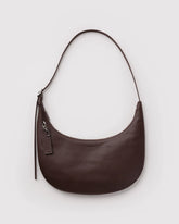 Medium Recycled Leather Flat Crescent Brown