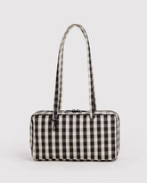 Nylon Bowler Bag Black And Cream Gingham