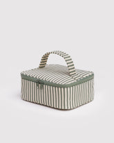 Small Cosmetic Case Sage Stripe