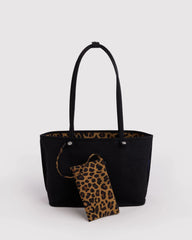 Medium Nylon Reversible Tote Leopard Mix