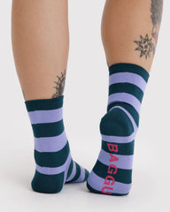 Crew Sock Malachite Stripe