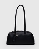 Recycled Leather Bowler Bag Black