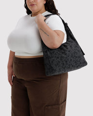Nylon Shoulder Bag Charcoal Ditsy Floral