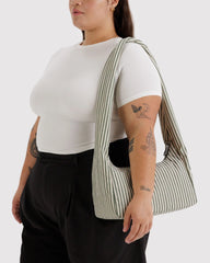 Nylon Meringue Bag Sage Stripe