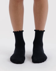 Lettuce Edge Sock Set of 2 Black