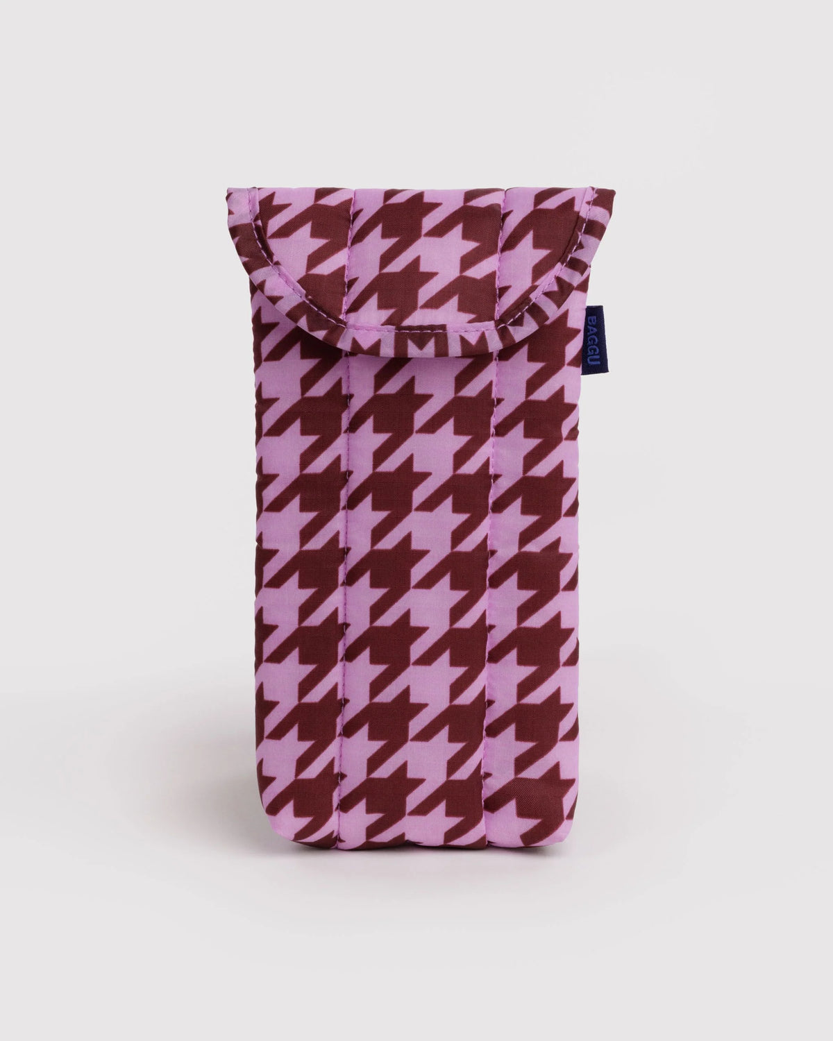 Puffy Glasses Sleeve Pink Houndstooth