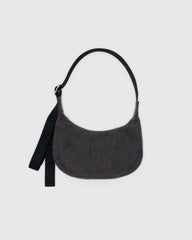 Small Denim Crescent Bag Washed Black Denim