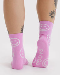 Crew Sock Pink Happy