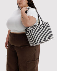 Everyday Cloud Bag Black And Cream Gingham