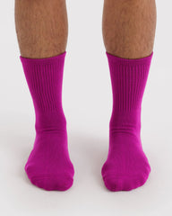 Ribbed Sock Deep Fuchsia