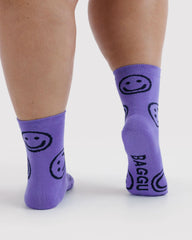Crew Sock Lavender Happy
