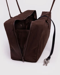 Medium Nylon Bowler Bag Coffee