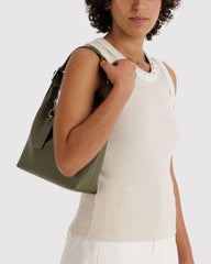 Mini Recycled Leather Shoulder Bag Loden